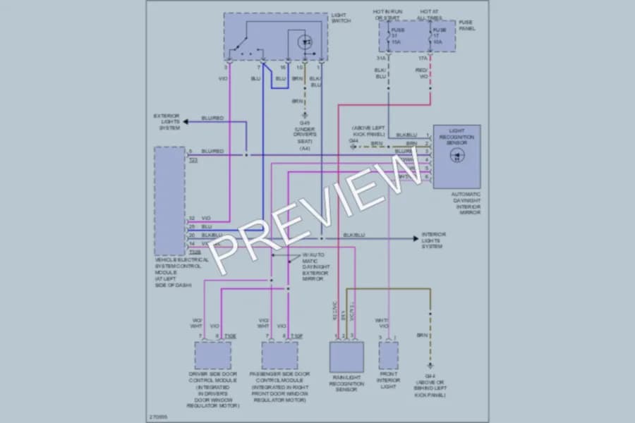 2007 Audi S4 Power Mirrors wiring diagram preview