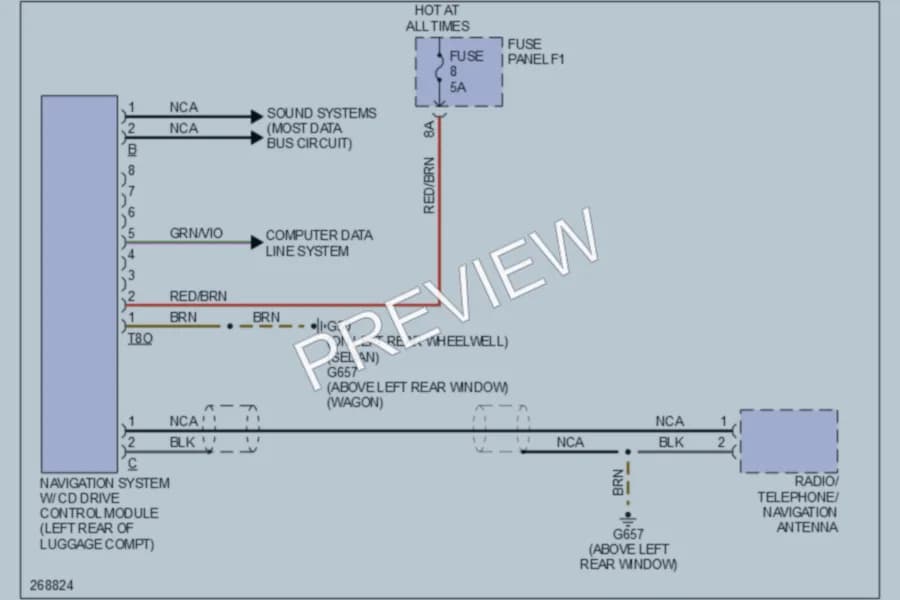 2007 Audi S6 Navigation wiring diagram preview