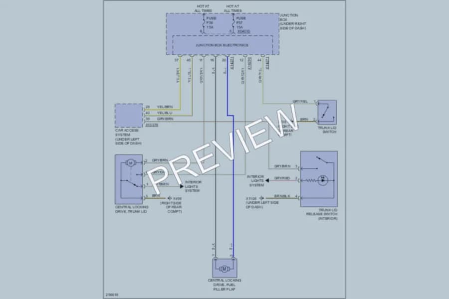 2007 BMW 328i Trunk Tailgate Fuel Door wiring diagram preview