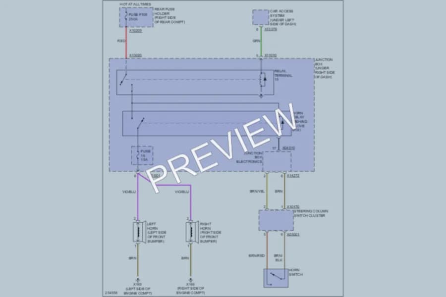 2007 BMW 328xi Horn wiring diagram preview
