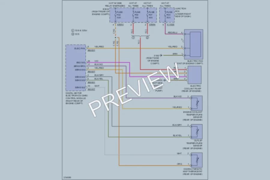 2007 BMW 335i Cooling Fan wiring diagram preview