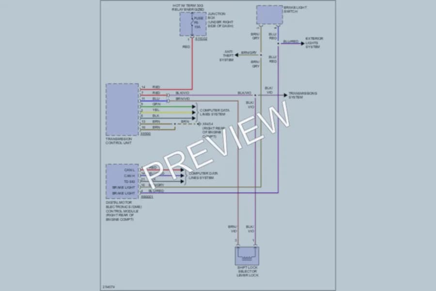 2007 BMW 335i Shift Interlock wiring diagram preview