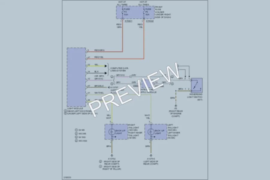 2007 BMW 525xi Exterior Lights wiring diagram preview