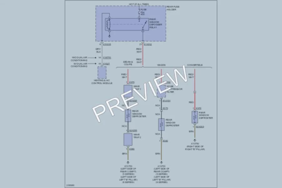 2007 BMW 530xi Defoggers wiring diagram preview