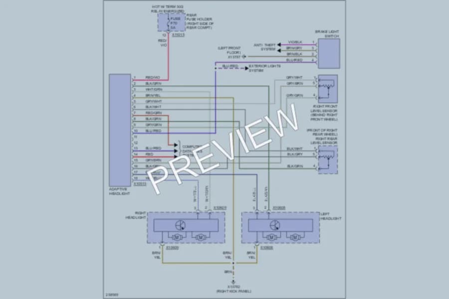 2007 BMW 530xi Headlights wiring diagram preview