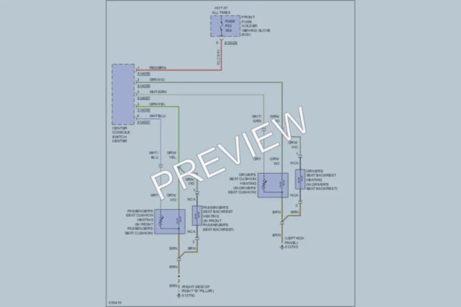 2007 BMW M6 Power Seats wiring diagram preview