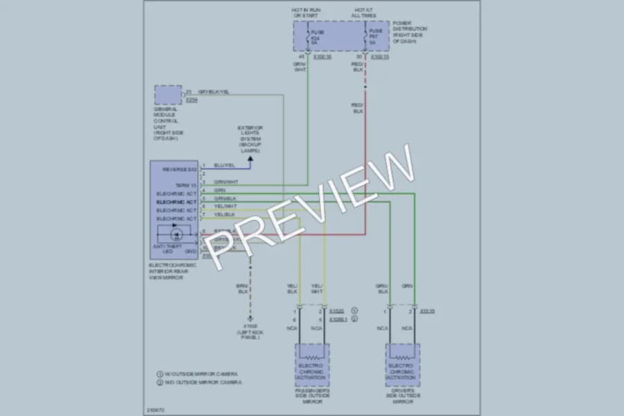 2007 BMW X3 Power Mirrors wiring diagram preview
