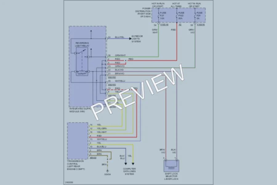 2007 BMW X3 Shift Interlock wiring diagram preview