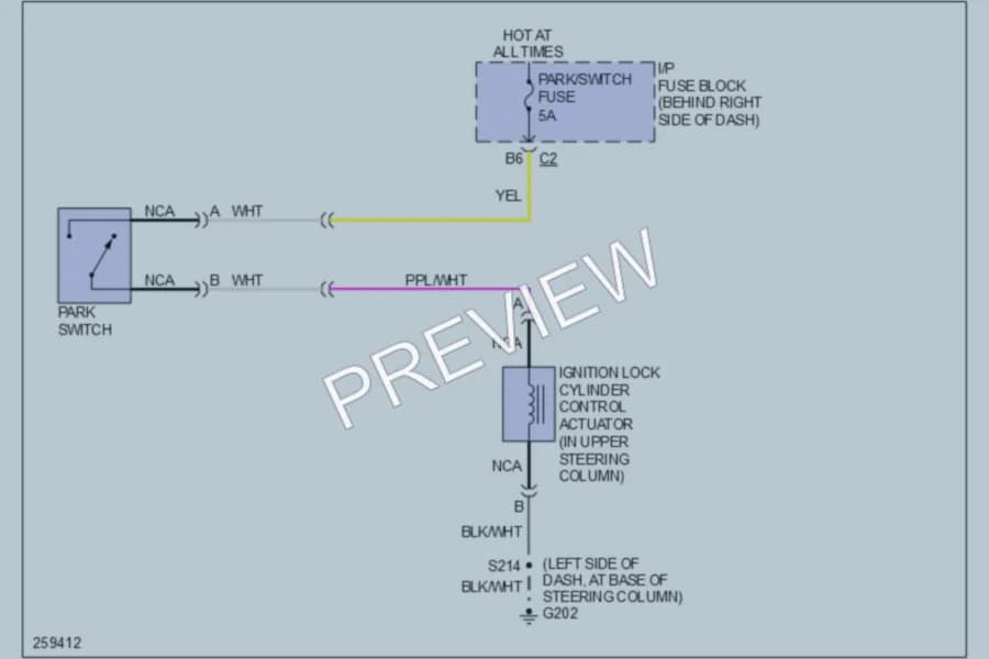 2007 Buick LaCrosse Shift Interlock wiring diagram preview