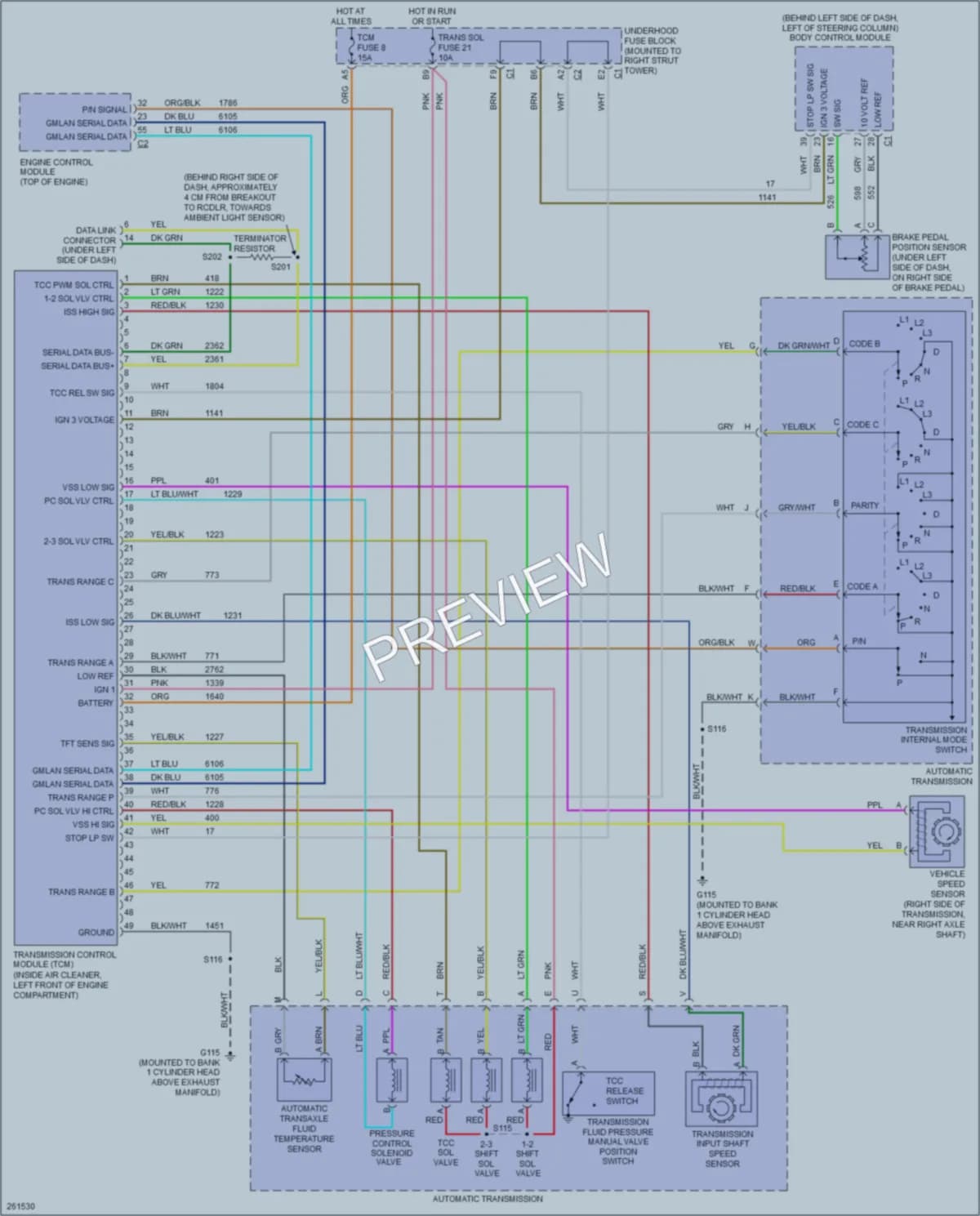 2007 Buick LaCrosse Transmission wiring diagram preview