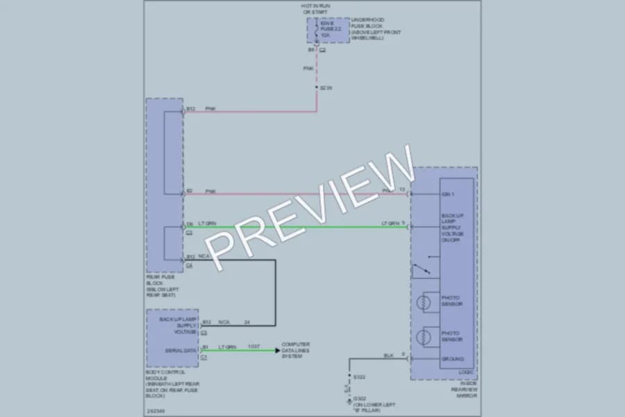 2007 Buick Rainier Power Mirrors wiring diagram preview
