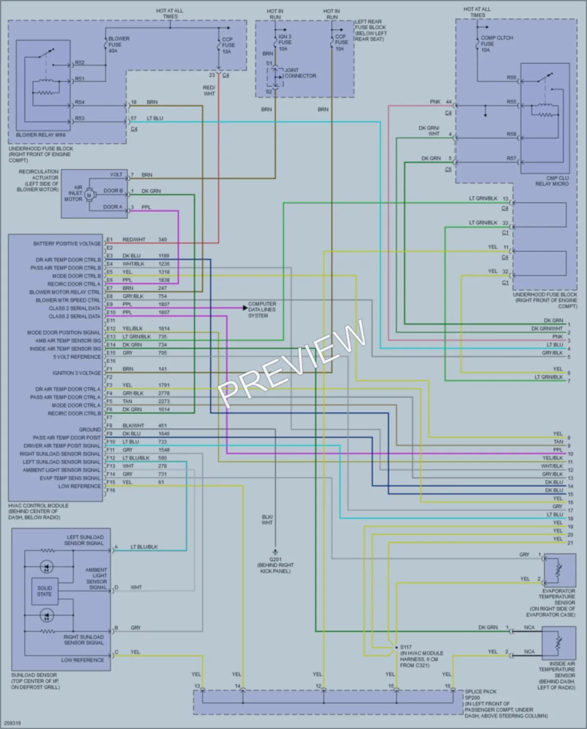 2007 Cadillac CTS Air Conditioning wiring diagram preview