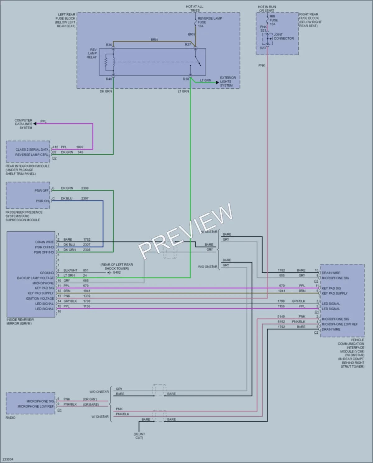 2007 Cadillac CTS Power Mirrors wiring diagram preview