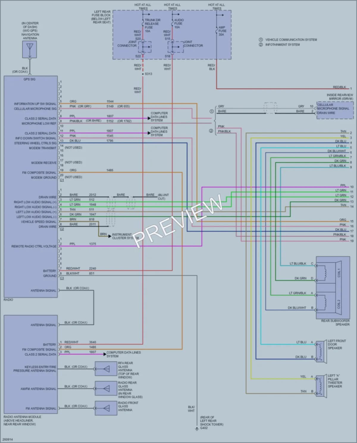 2007 Cadillac CTS Radio wiring diagram preview