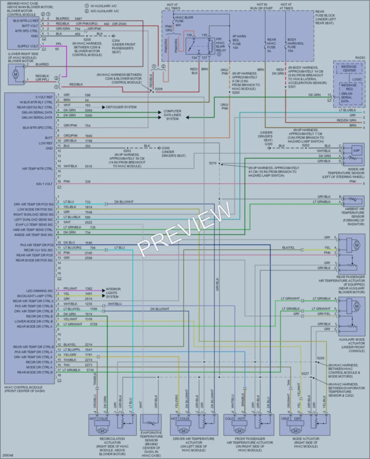 2007 Cadillac DTS Air Conditioning wiring diagram preview