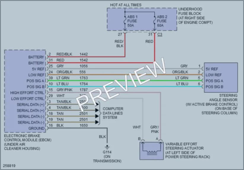2007 Cadillac DTS Electronic Power Steering wiring diagram preview
