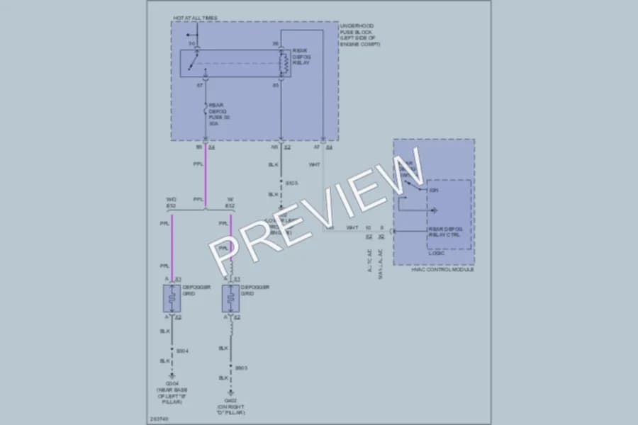 2007 Cadillac EscaladeEXT Defoggers wiring diagram preview