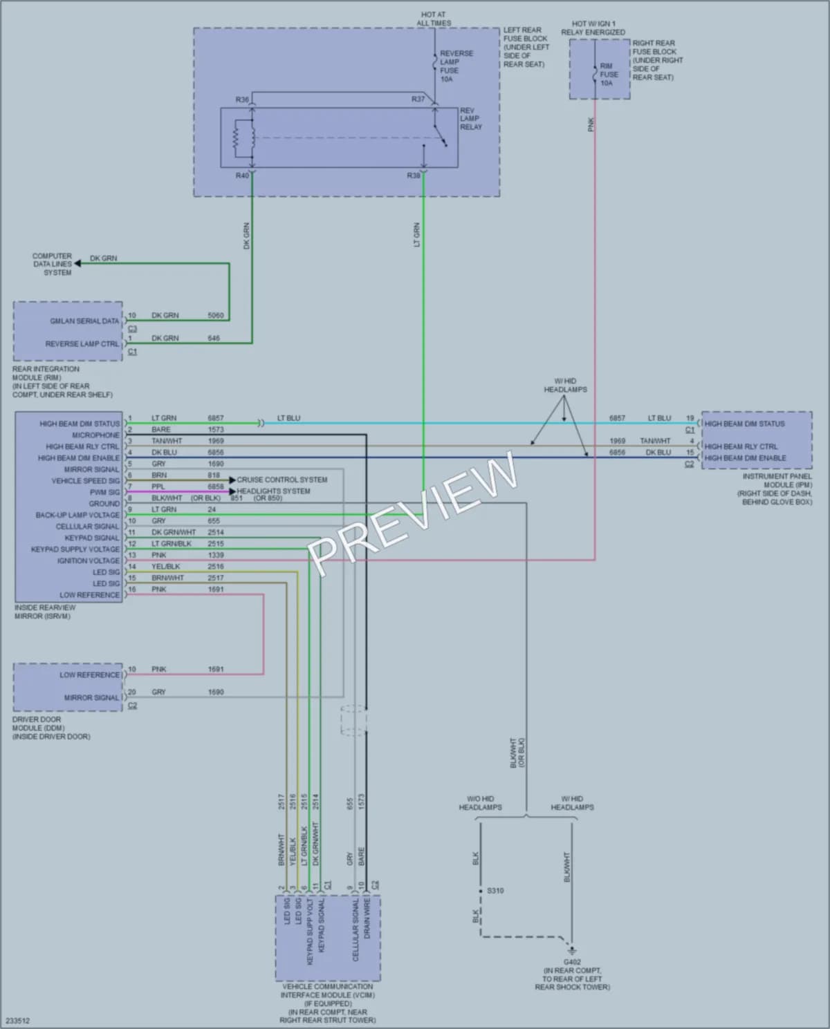 2007 Cadillac STS Power Mirrors wiring diagram preview