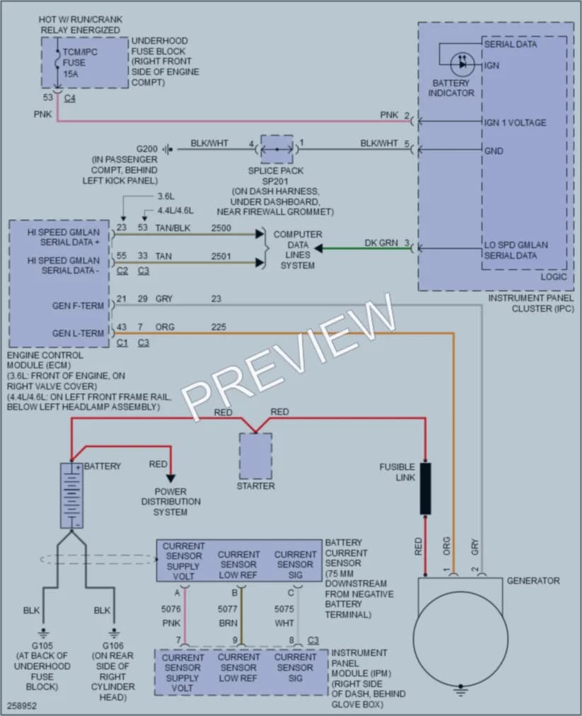 2007 Cadillac STSV Starting Charging wiring diagram preview