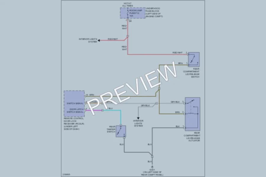 2007 Chevrolet Aveo Trunk Tailgate Fuel Door wiring diagram preview