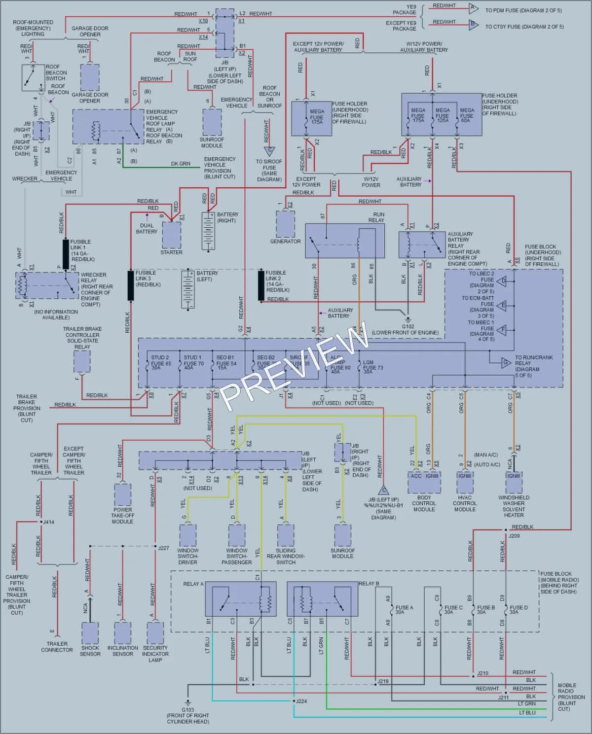 2007 Chevrolet 3500 Hd Power Distribution wiring diagram preview with protected circuit layout