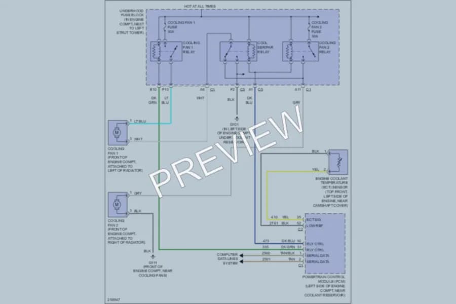 2007 Chevrolet Cobalt Cooling Fan wiring diagram preview