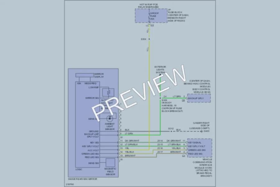 2007 Chevrolet Equinox Power Mirrors wiring diagram preview