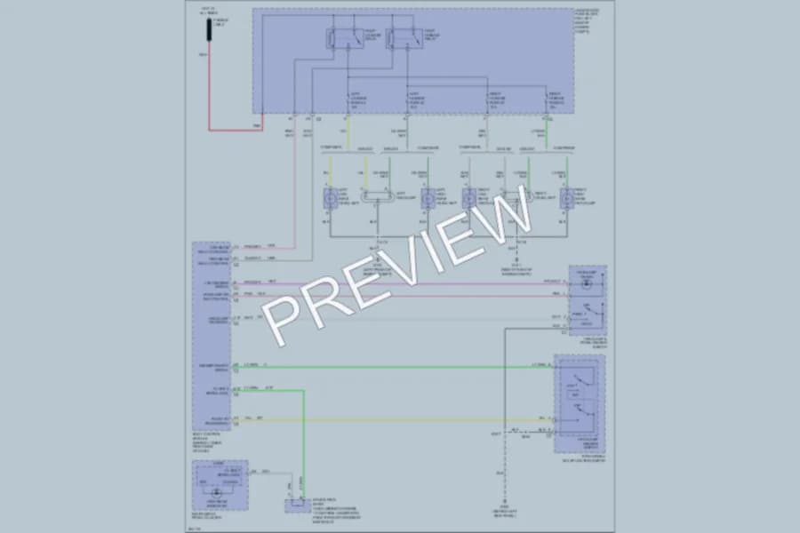2007 Chevrolet G3500 Headlights wiring diagram preview with protected circuit layout