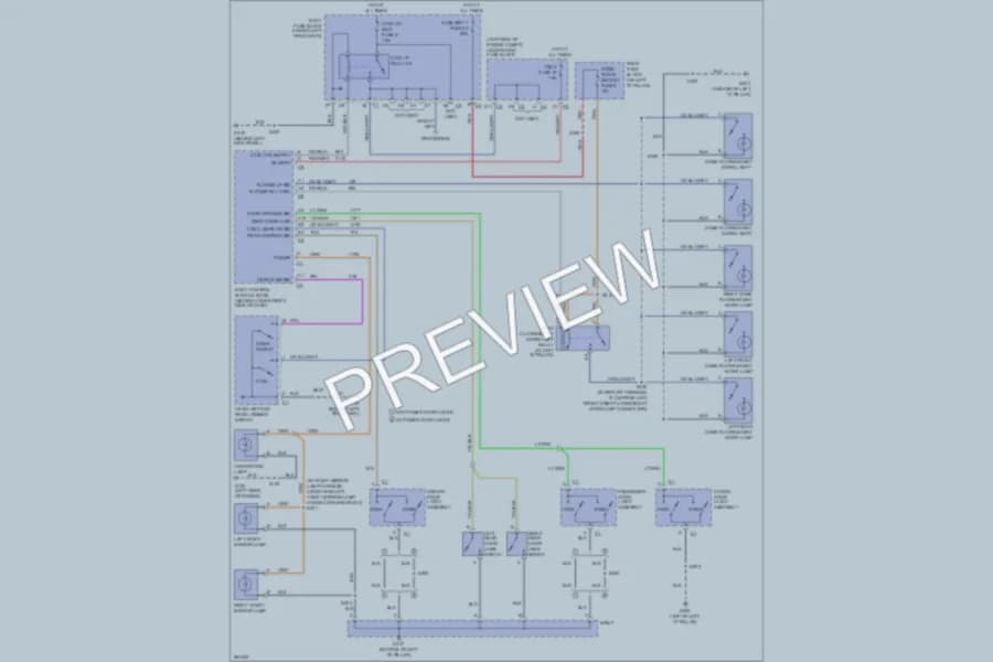 2007 Chevrolet G3500 Interior Lights wiring diagram preview with protected circuit layout