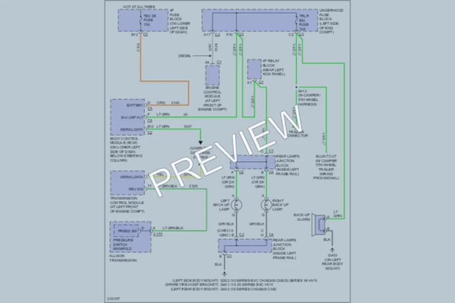 2007 Chevrolet K3500PickupClassic Exterior Lights wiring diagram preview