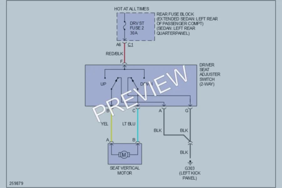 2007 Chevrolet Malibu Power Seats wiring diagram preview