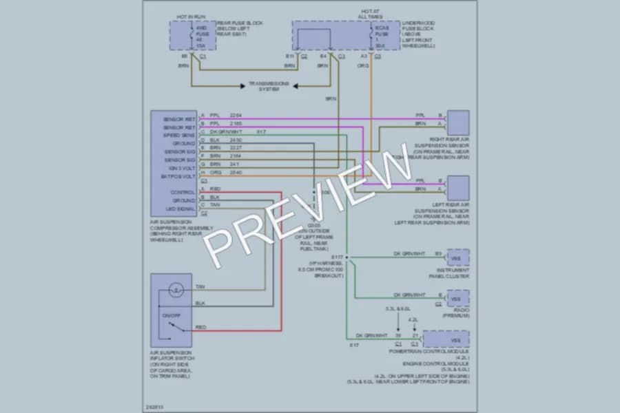 2007 Chevrolet TrailBlazer Electronic Suspension wiring diagram preview