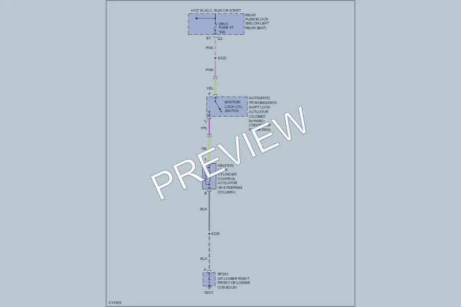2007 Chevrolet TrailBlazer Shift Interlock wiring diagram preview