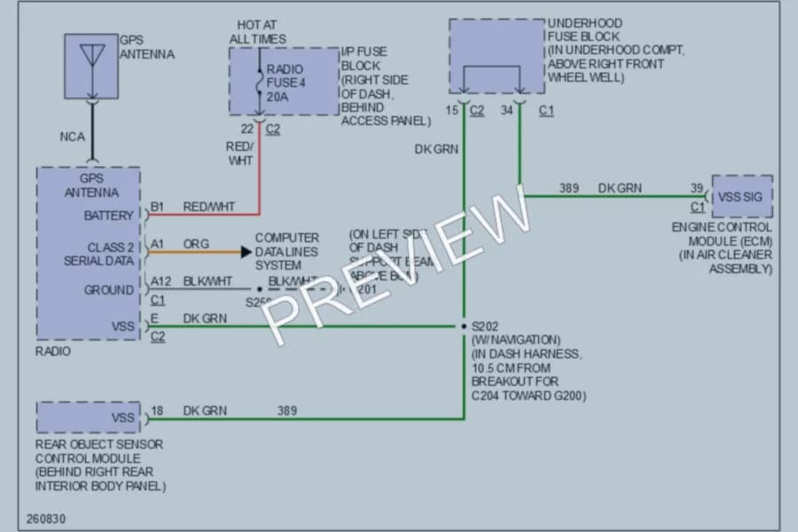 2007 Chevrolet Uplander Navigation wiring diagram preview