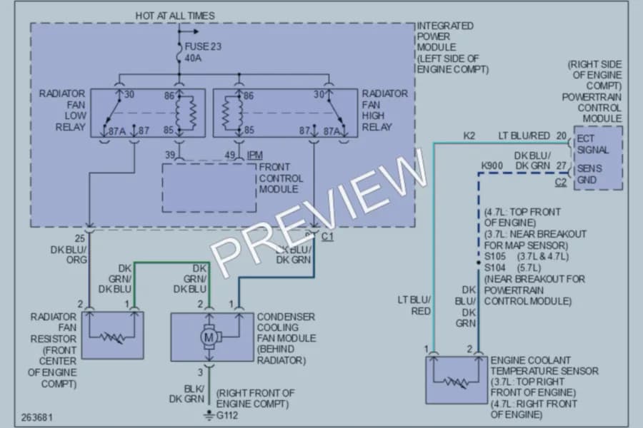 2007 Chrysler Aspen Cooling Fan wiring diagram preview