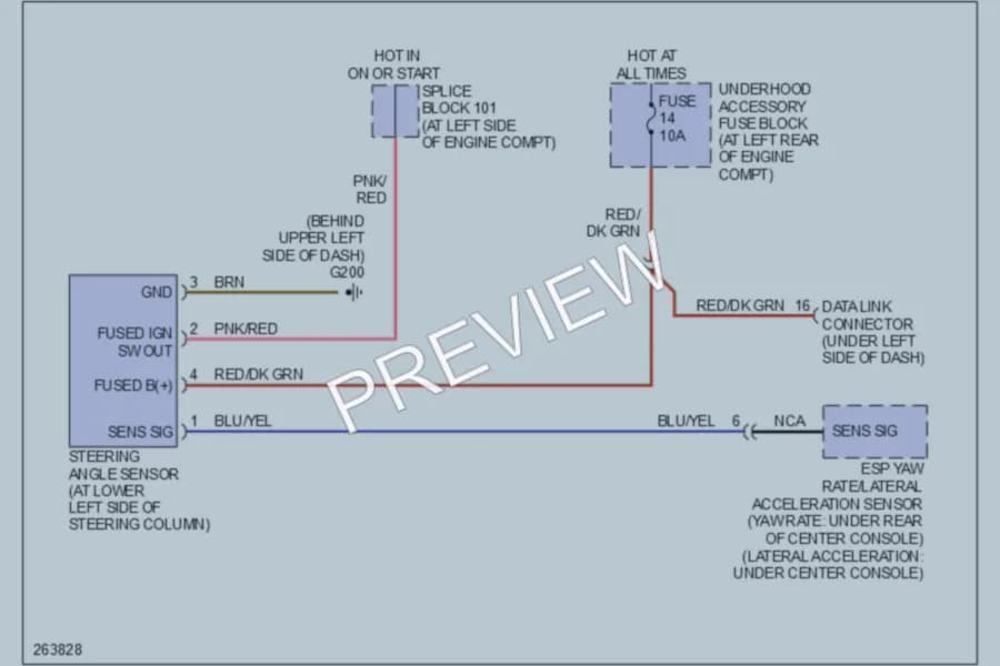 2007 Chrysler Crossfire Electronic Power Steering wiring diagram preview