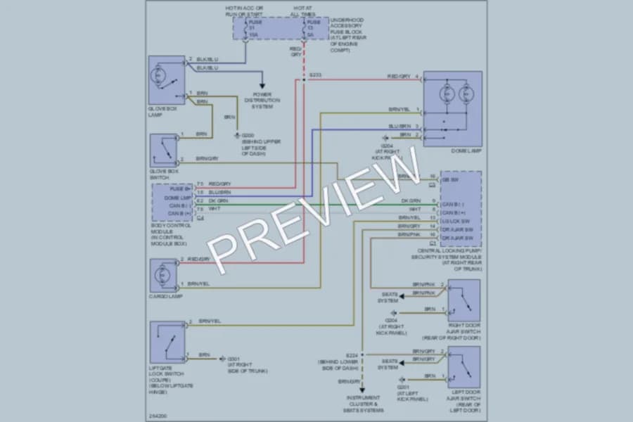 2007 Chrysler Crossfire Interior Lights wiring diagram preview