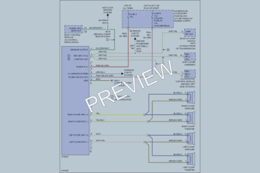 2007 Chrysler Crossfire Radio wiring diagram preview