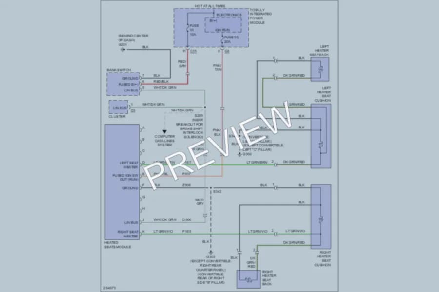 2007 Chrysler PTCruiser Power Seats wiring diagram preview