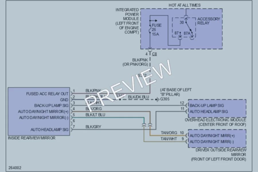 2007 Chrysler Pacifica Power Mirrors wiring diagram preview