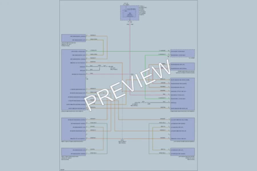 2007 Chrysler 4D Sedan Power Windows wiring diagram preview with protected circuit layout