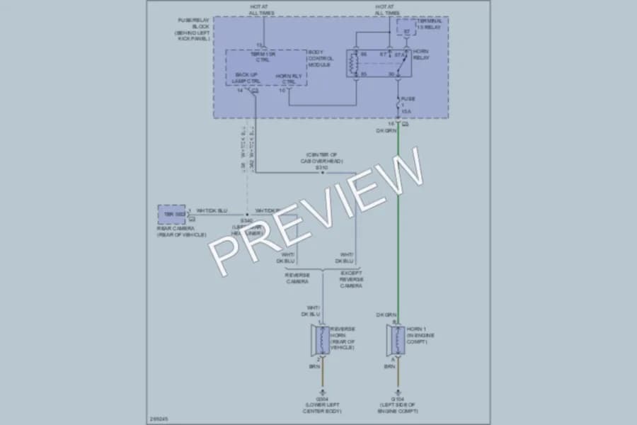 2007 Dodge 2500Sprinter Horn wiring diagram preview