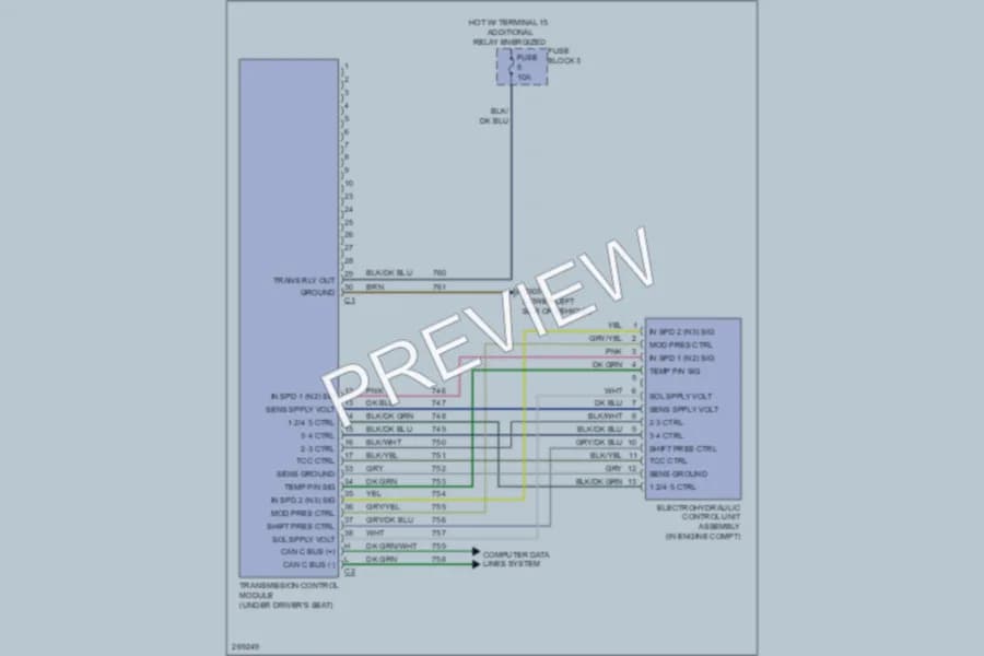 2007 Dodge 2500Sprinter Transmission wiring diagram preview