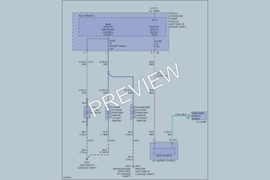 2007 Dodge Caliber Defoggers wiring diagram preview