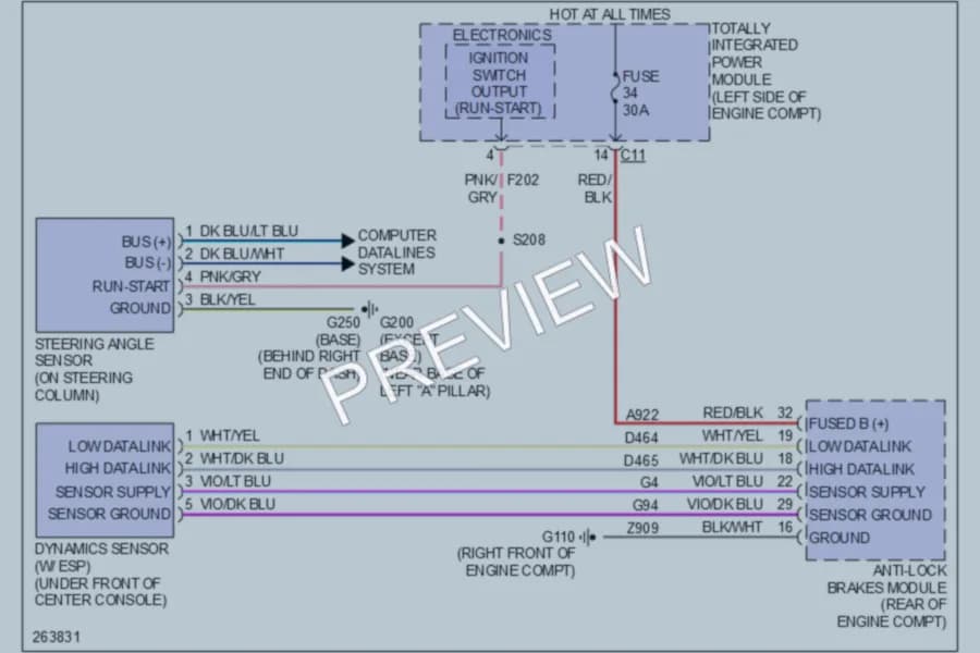 2007 Dodge Caliber Electronic Power Steering wiring diagram preview
