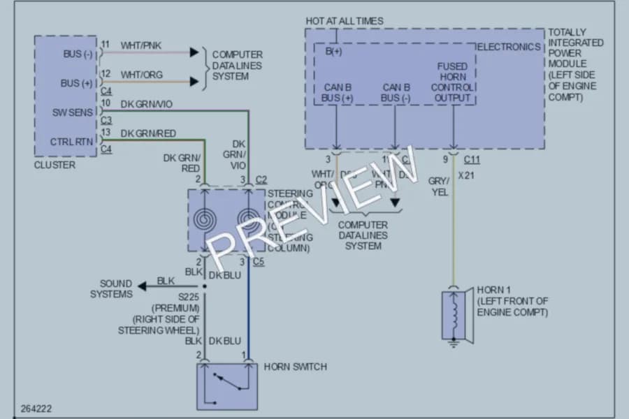2007 Dodge Caliber Horn wiring diagram preview