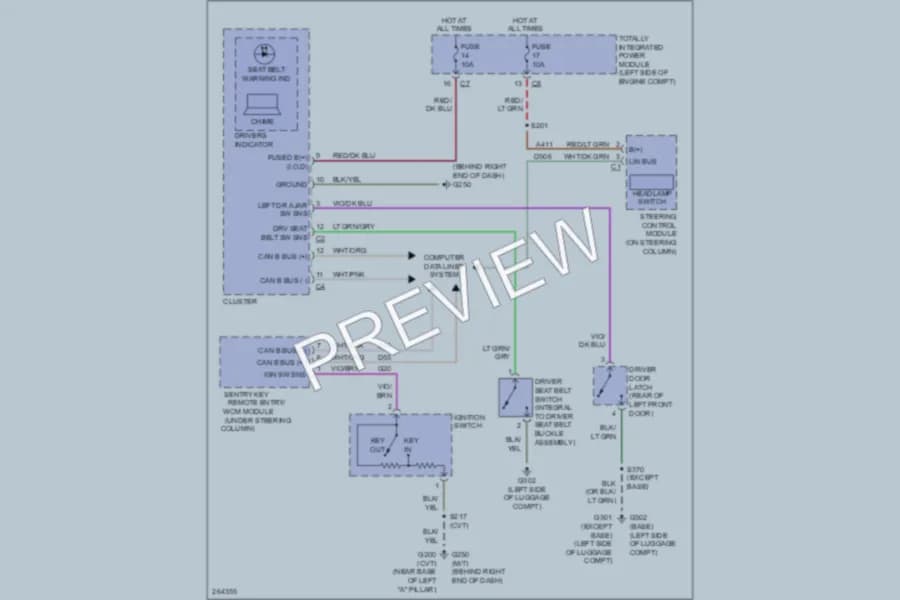 2007 Dodge Caliber Warning Systems wiring diagram preview