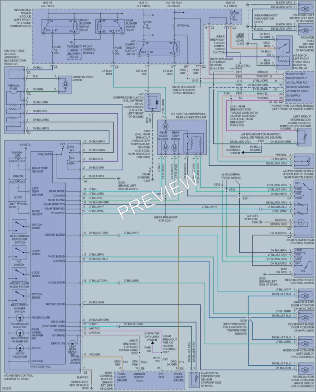 2007 Dodge Caravan Air Conditioning wiring diagram preview