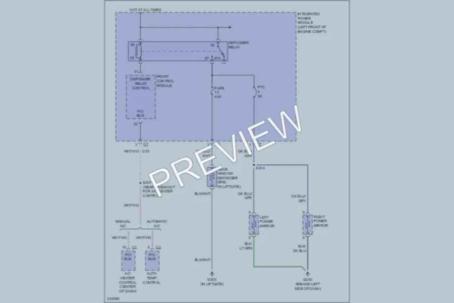 2007 Dodge Caravan Defoggers wiring diagram preview