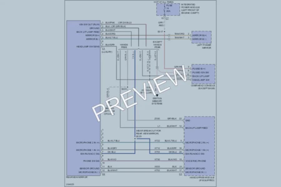 2007 Dodge Caravan Power Mirrors wiring diagram preview